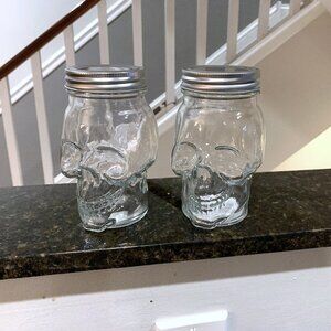 Set of 2 Skull Mason Jars Skeleton Candy Dish NEW Halloween Decor Target 2024